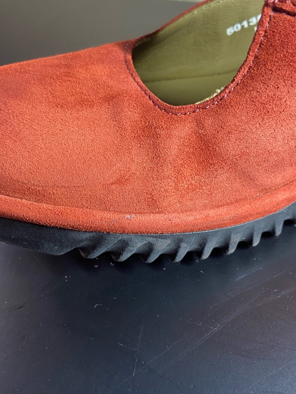 Fly London Women's Red Suede Mary Jane Wedge Mules size:37(6.5) - Picture 8 of 13